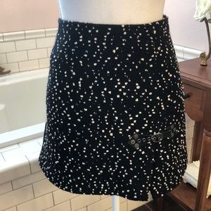 Cynthia Steffe Sexy, black and white wool tweed mini skirt, size 10